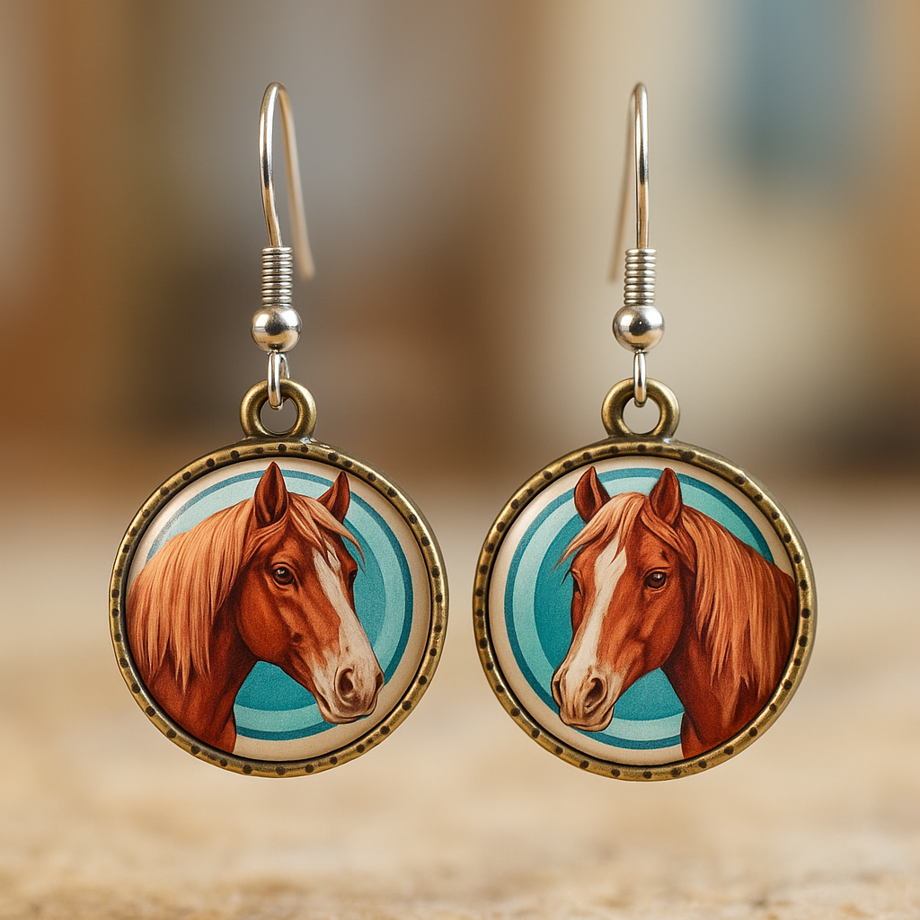 Horse portrait earrings